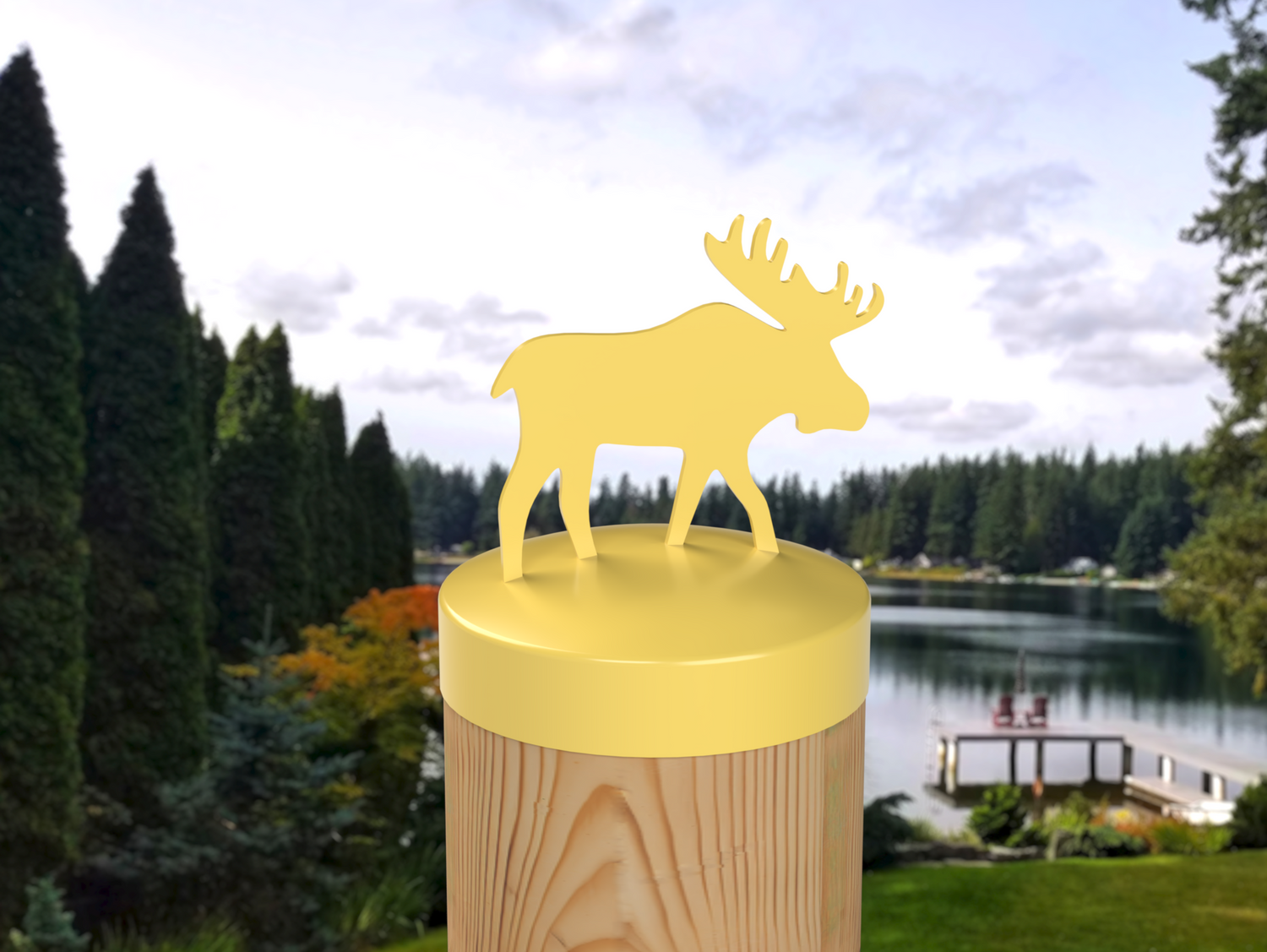 Moose, Round Post Cap (4x4 Round Post Size) - Madison Iron and Wood