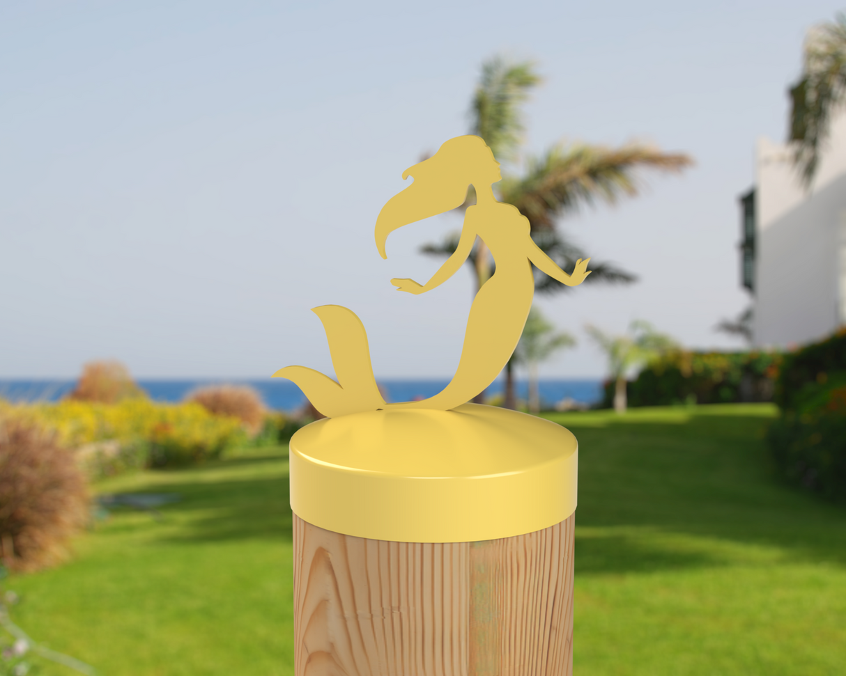 Mermaid, Round Post Cap (4x4 Round Post Size) - Madison Iron and Wood