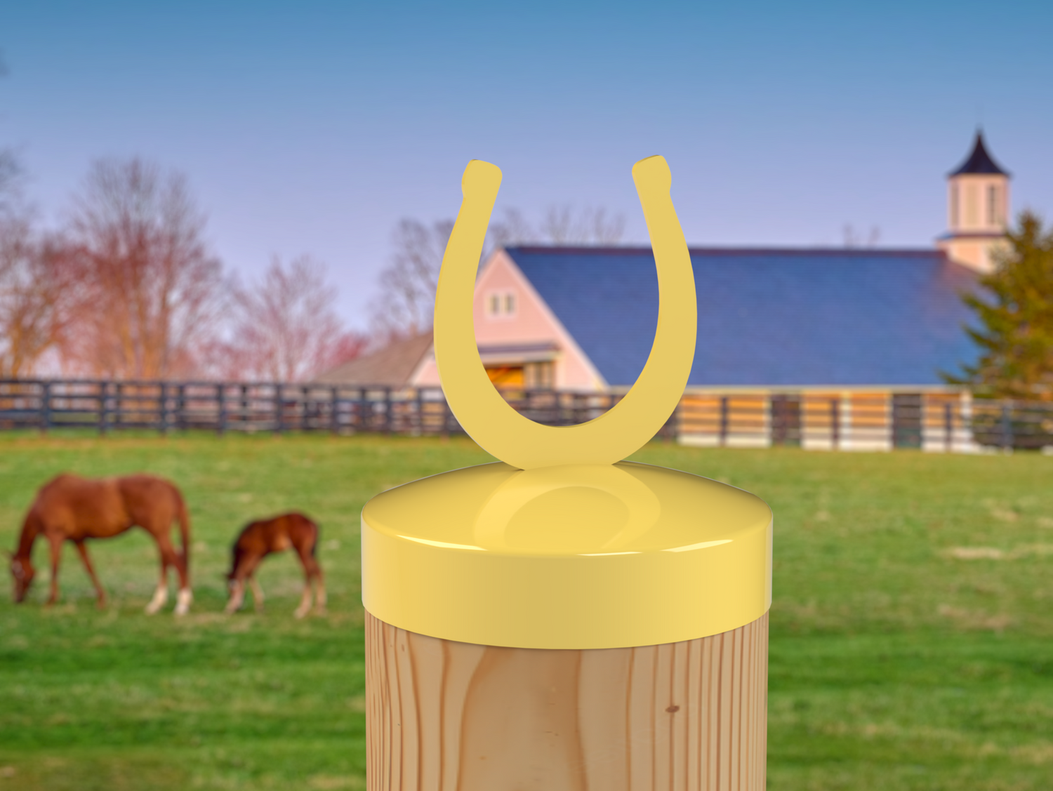 Horseshoe, Round Post Cap (4x4 Round Post Size) - Madison Iron and Wood
