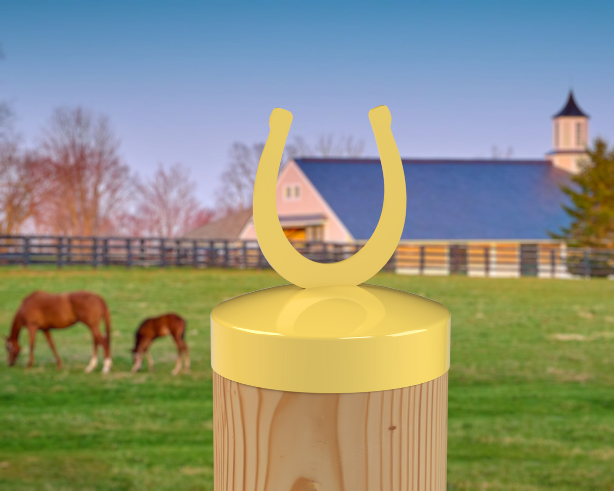 Horseshoe, Round Post Cap (4x4 Round Post Size) - Madison Iron and Wood