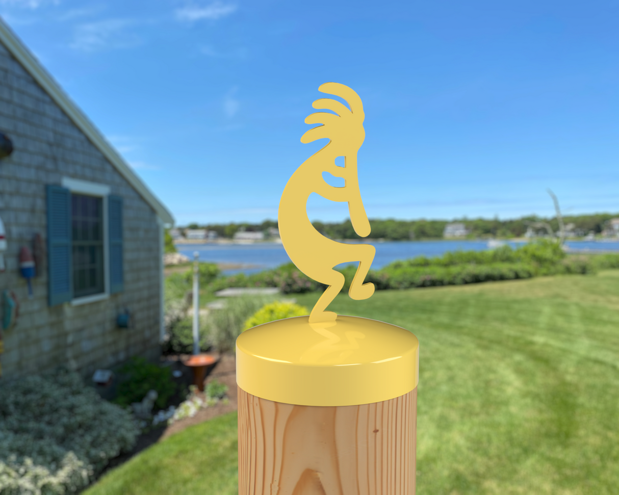 Kokopelli, Round Post Cap (4x4 Round Post Size) - Madison Iron and Wood