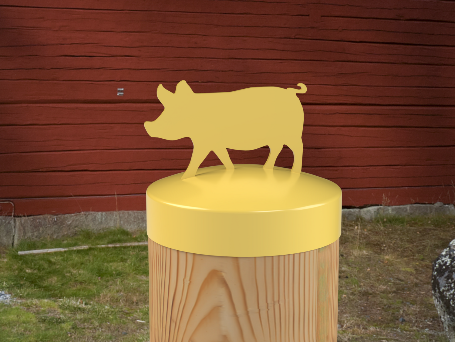 Pig, Round Post Cap (4x4 Round Post Size) - Madison Iron and Wood