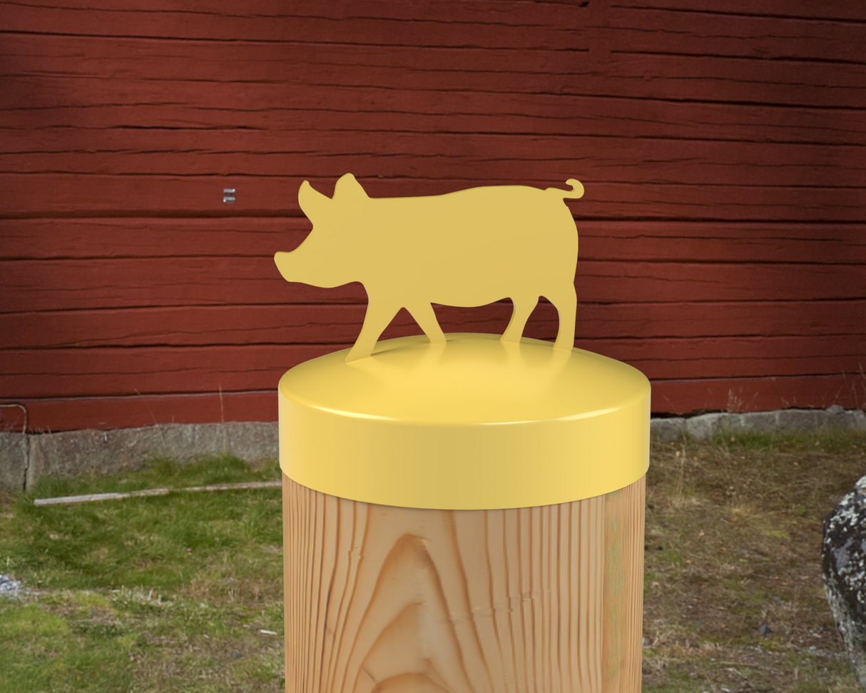 Pig, Round Post Cap (4x4 Round Post Size) - Madison Iron and Wood
