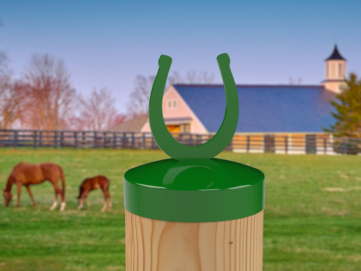 Horseshoe, Round Post Cap (4x4 Round Post Size) - Madison Iron and Wood