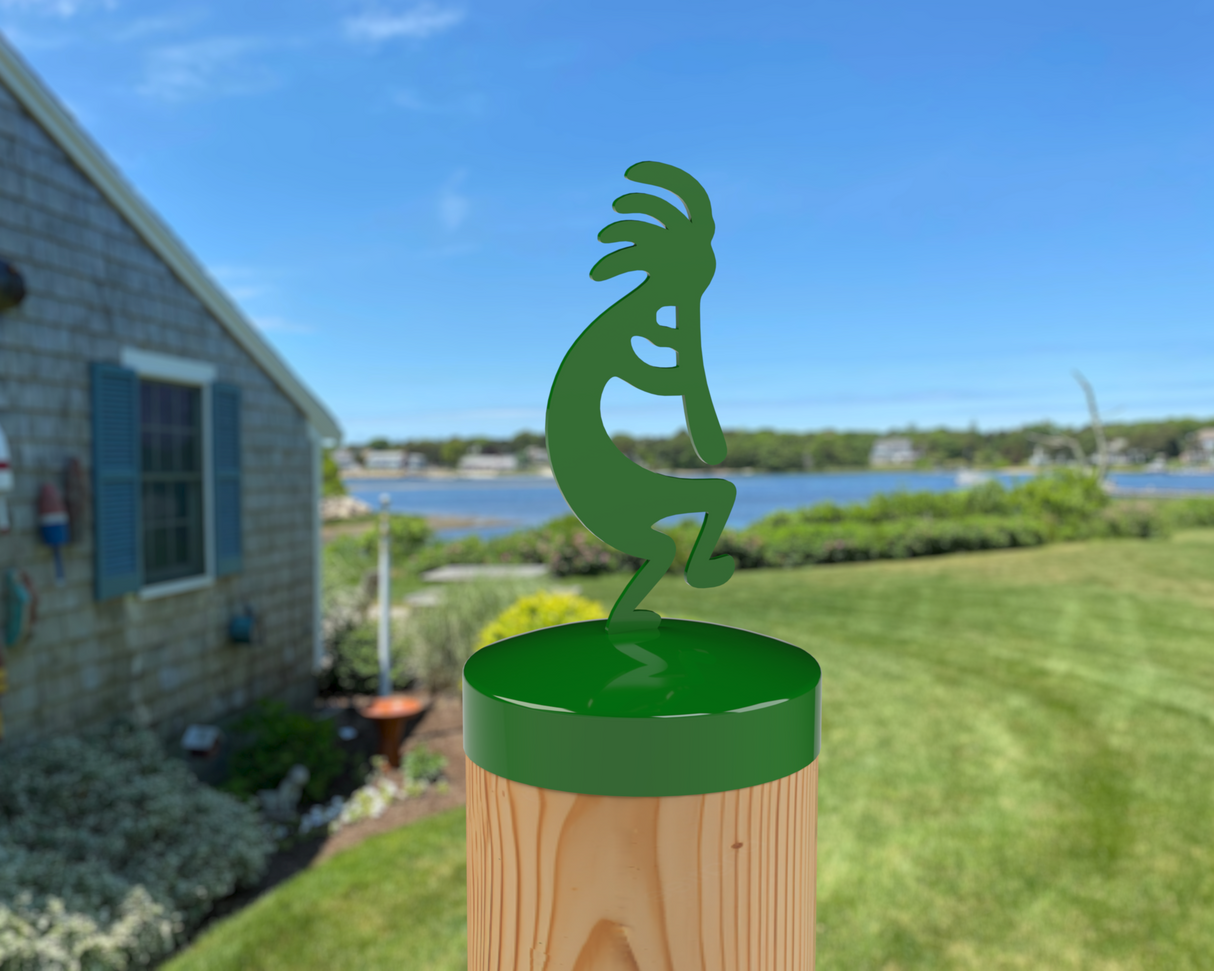 Kokopelli, Round Post Cap (4x4 Round Post Size) - Madison Iron and Wood