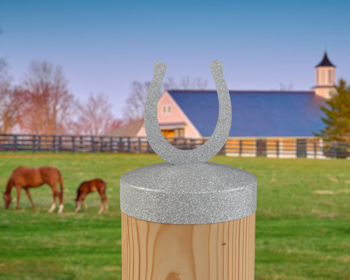 Horseshoe, Round Post Cap (4x4 Round Post Size) - Madison Iron and Wood