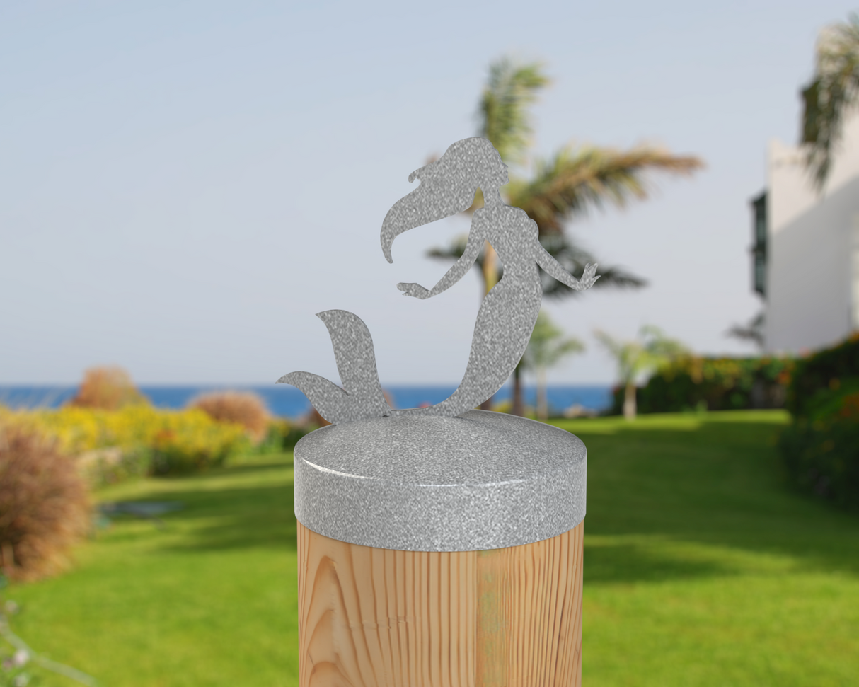 Mermaid, Round Post Cap (4x4 Round Post Size) - Madison Iron and Wood