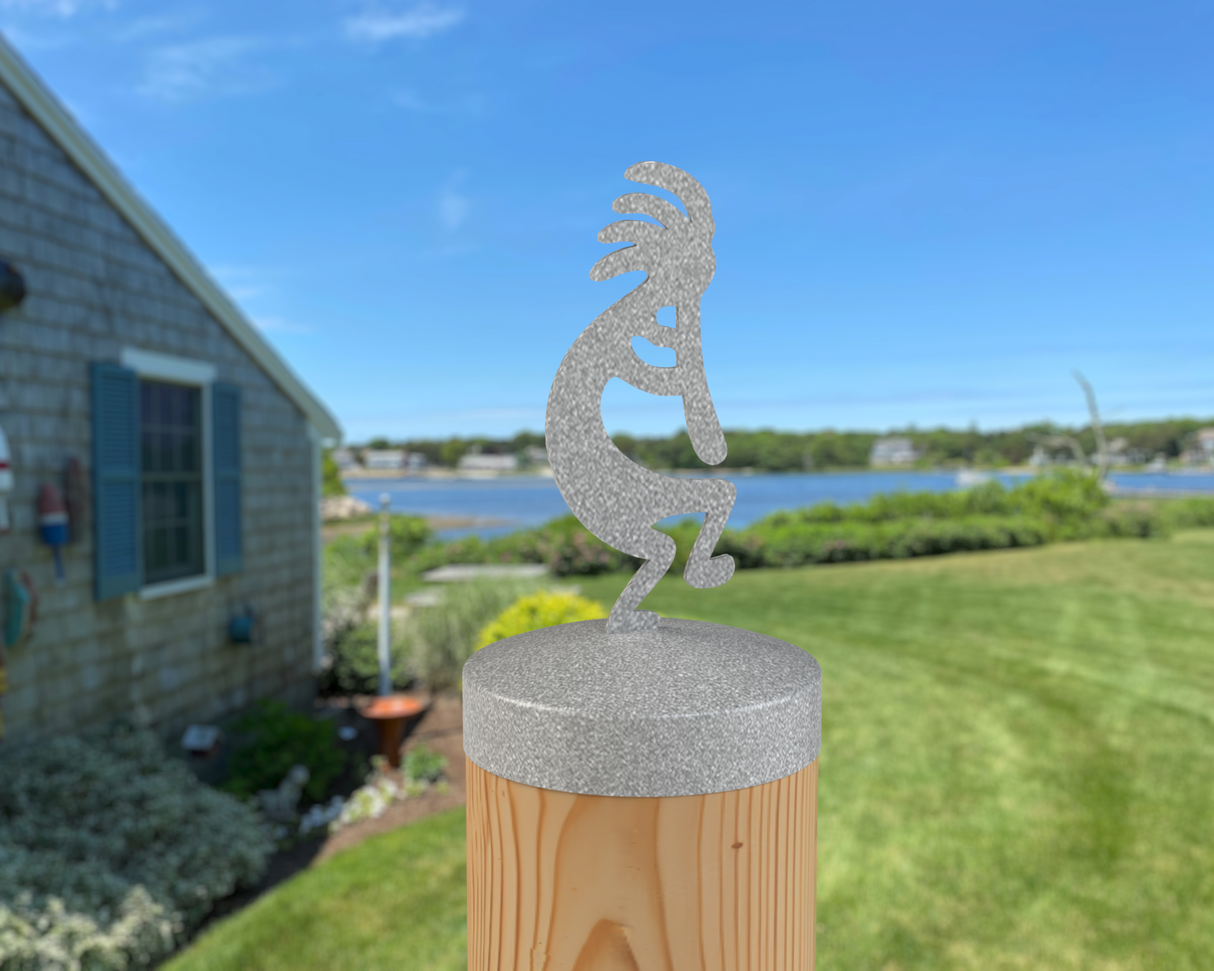 Kokopelli, Round Post Cap (4x4 Round Post Size) - Madison Iron and Wood