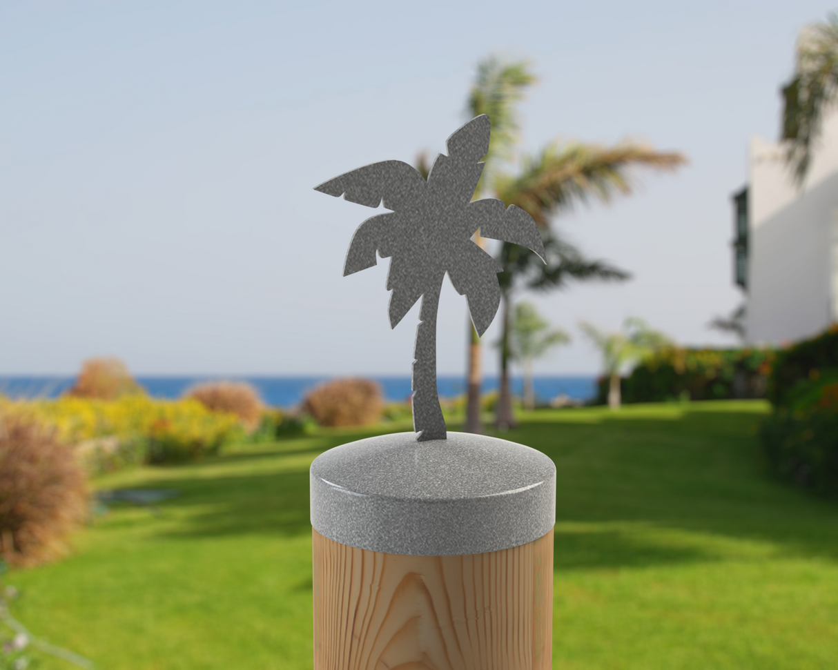 Palm Tree, Round Post Cap (4x4 Round Post Size) - Madison Iron and Wood
