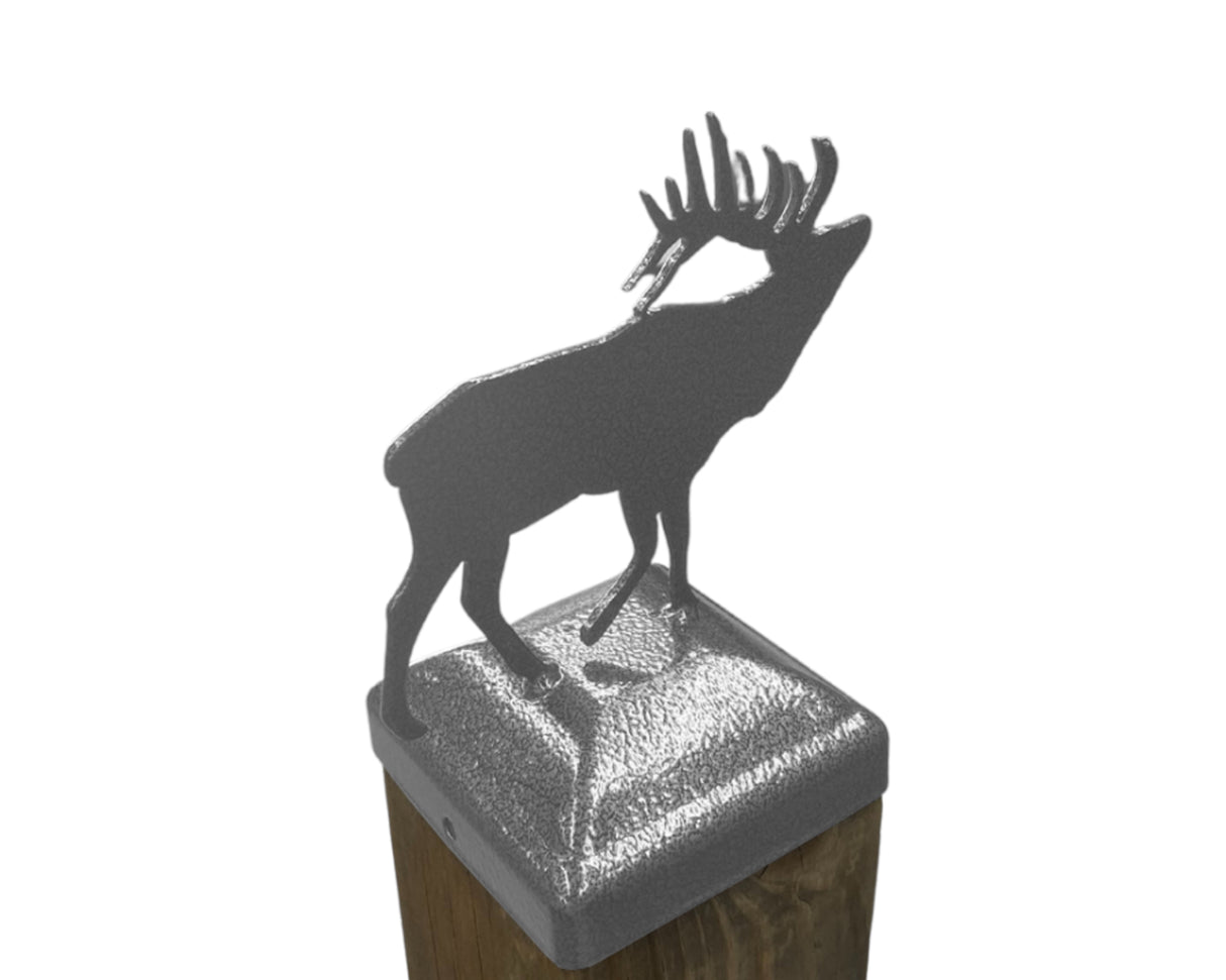 Elk Fence Post Cap (Multiple Post Sizes Available) - Madison Iron and Wood