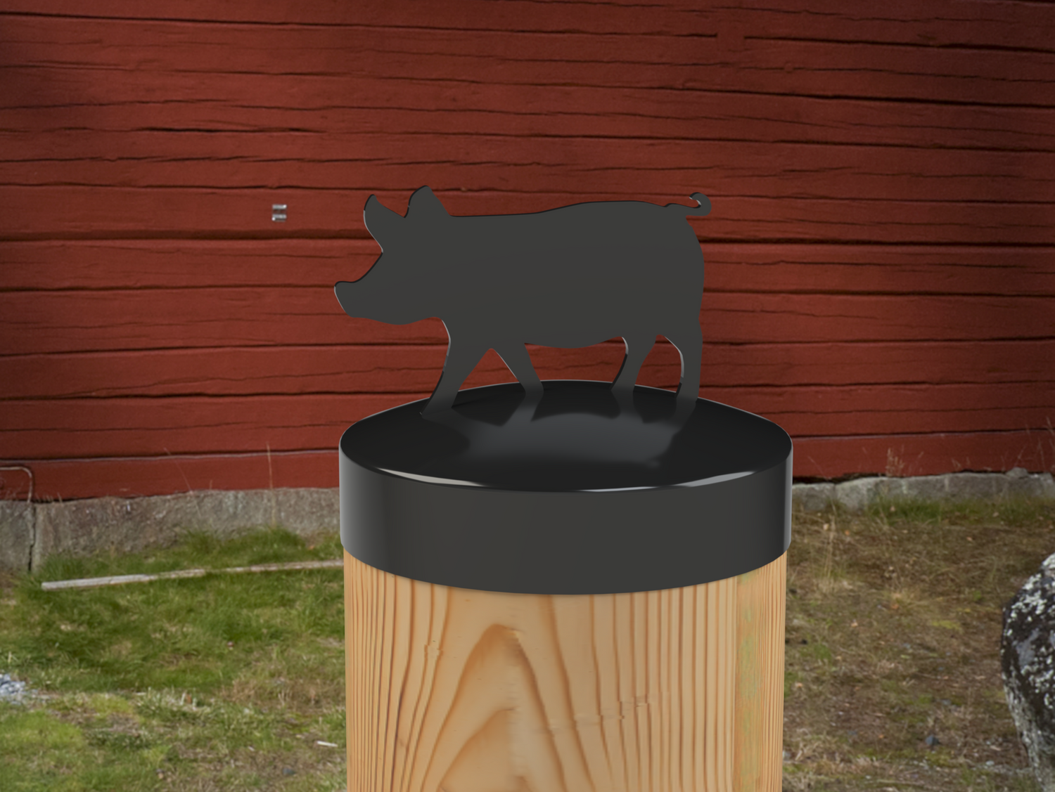 Pig, Round Post Cap (4x4 Round Post Size) - Madison Iron and Wood