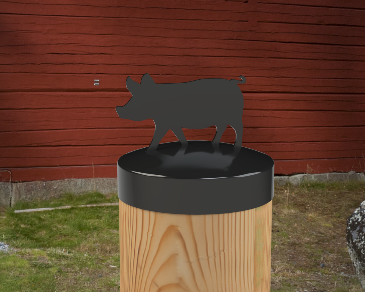 Pig, Round Post Cap (4x4 Round Post Size) - Madison Iron and Wood