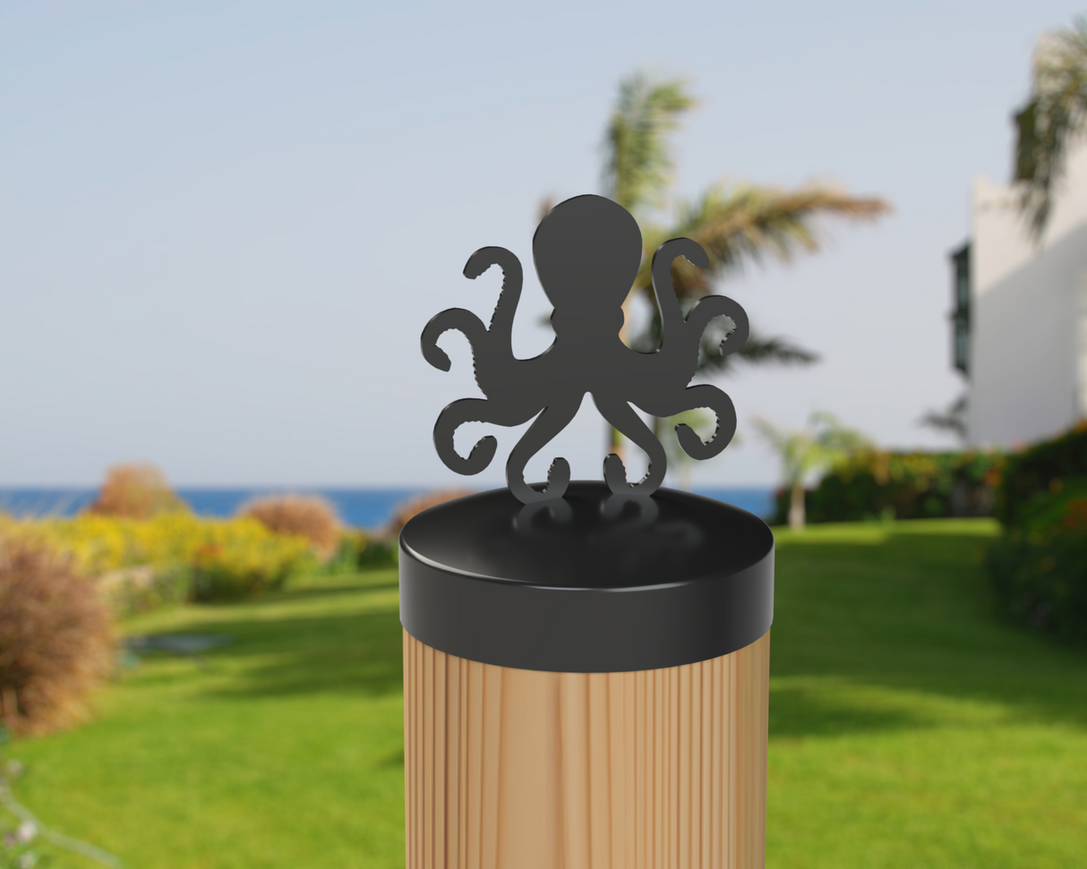Octopus, Round Post Cap (4x4 Round Post Size) - Madison Iron and Wood