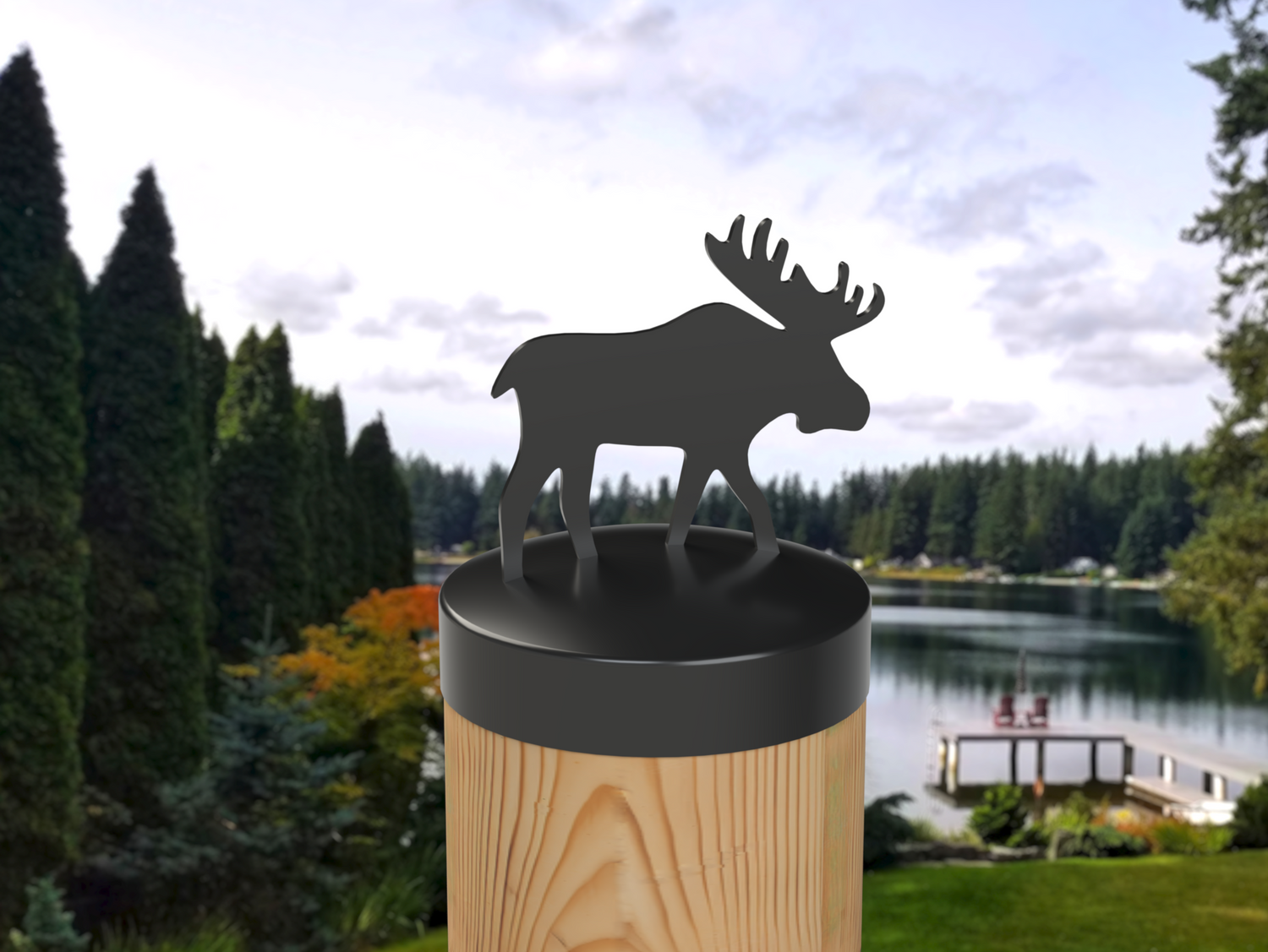 Moose, Round Post Cap (4x4 Round Post Size) - Madison Iron and Wood