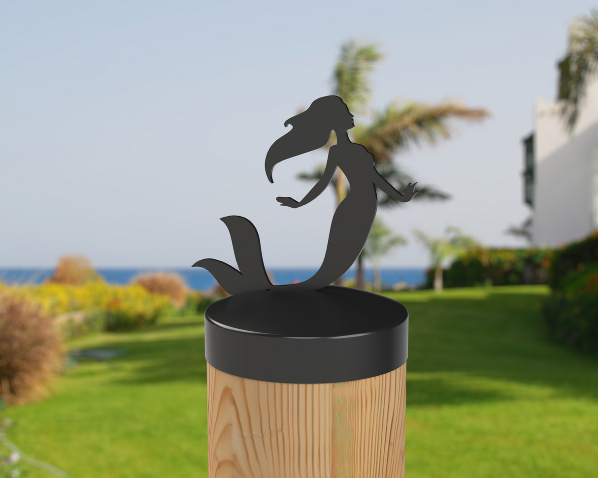 Mermaid, Round Post Cap (4x4 Round Post Size) - Madison Iron and Wood