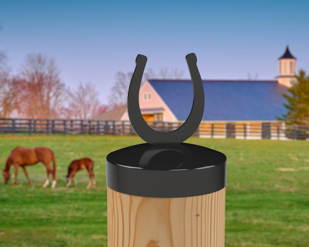 Horseshoe, Round Post Cap (4x4 Round Post Size) - Madison Iron and Wood