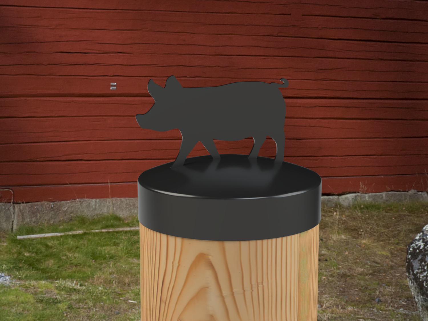 Pig, Round Post Cap (4x4 Round Post Size) - Madison Iron and Wood