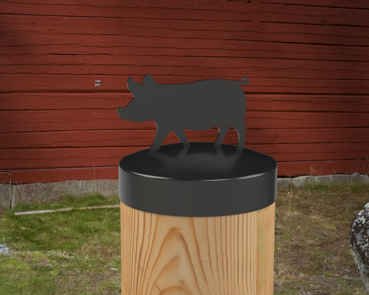 Pig, Round Post Cap (4x4 Round Post Size) - Madison Iron and Wood