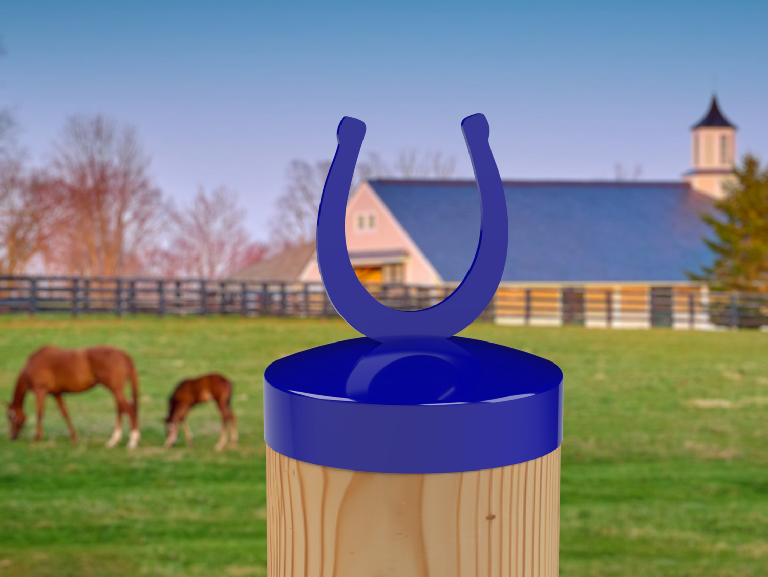 Horseshoe, Round Post Cap (4x4 Round Post Size) - Madison Iron and Wood