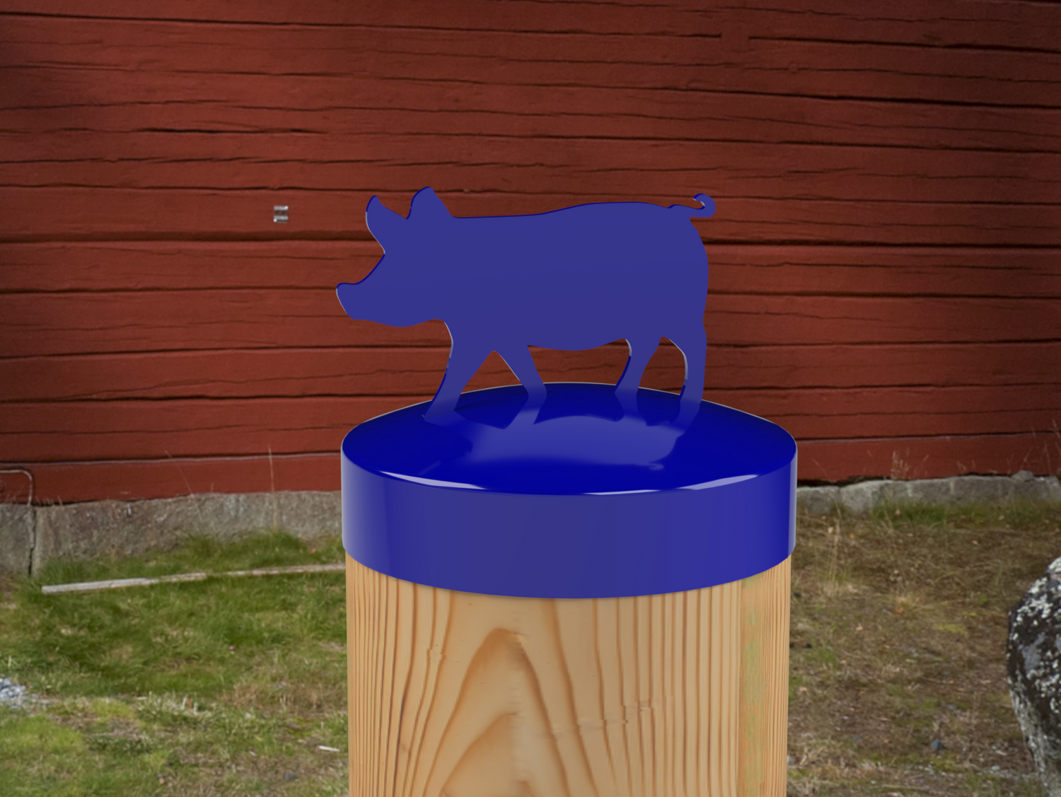 Pig, Round Post Cap (4x4 Round Post Size) - Madison Iron and Wood