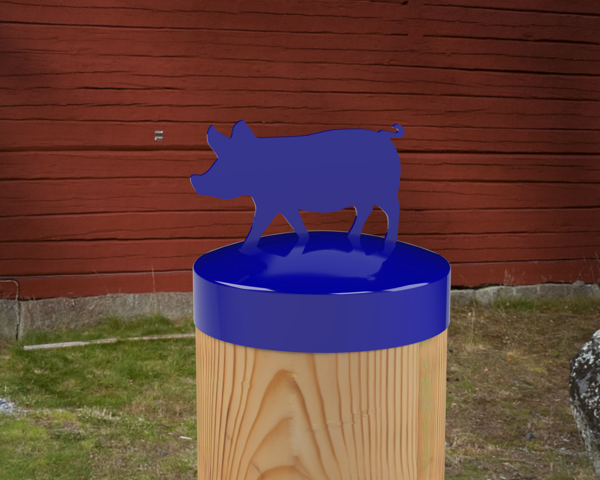 Pig, Round Post Cap (4x4 Round Post Size) - Madison Iron and Wood