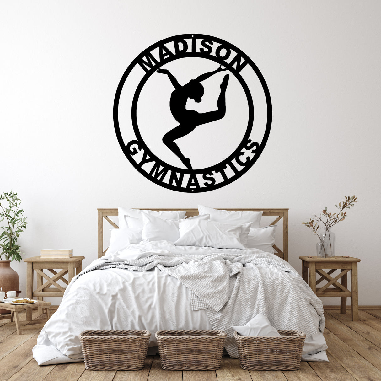 Women's Gymnastics Personalized Metal Sign - Two Lines - Madison Iron and Wood