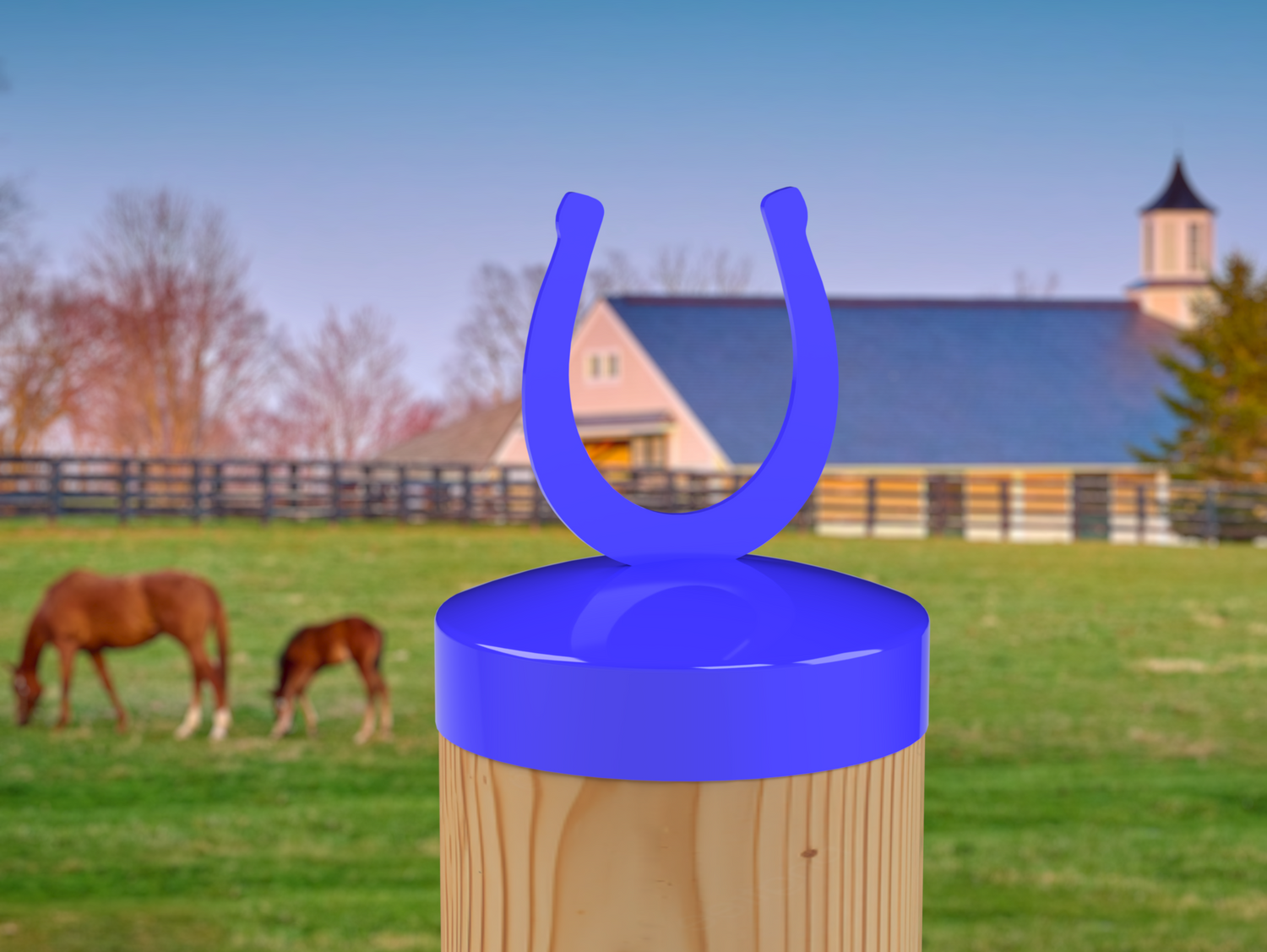 Horseshoe, Round Post Cap (4x4 Round Post Size) - Madison Iron and Wood