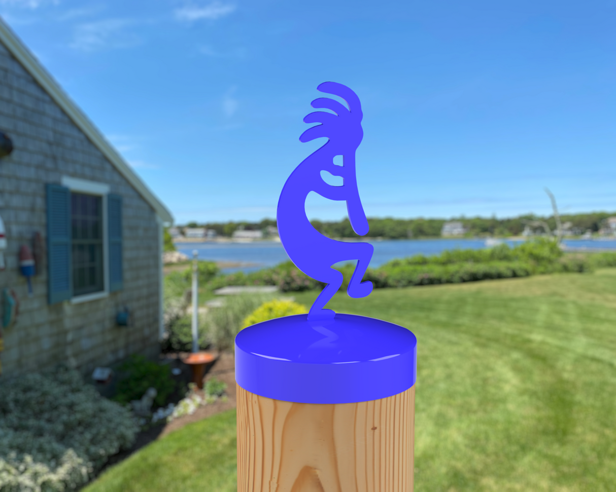 Kokopelli, Round Post Cap (4x4 Round Post Size) - Madison Iron and Wood