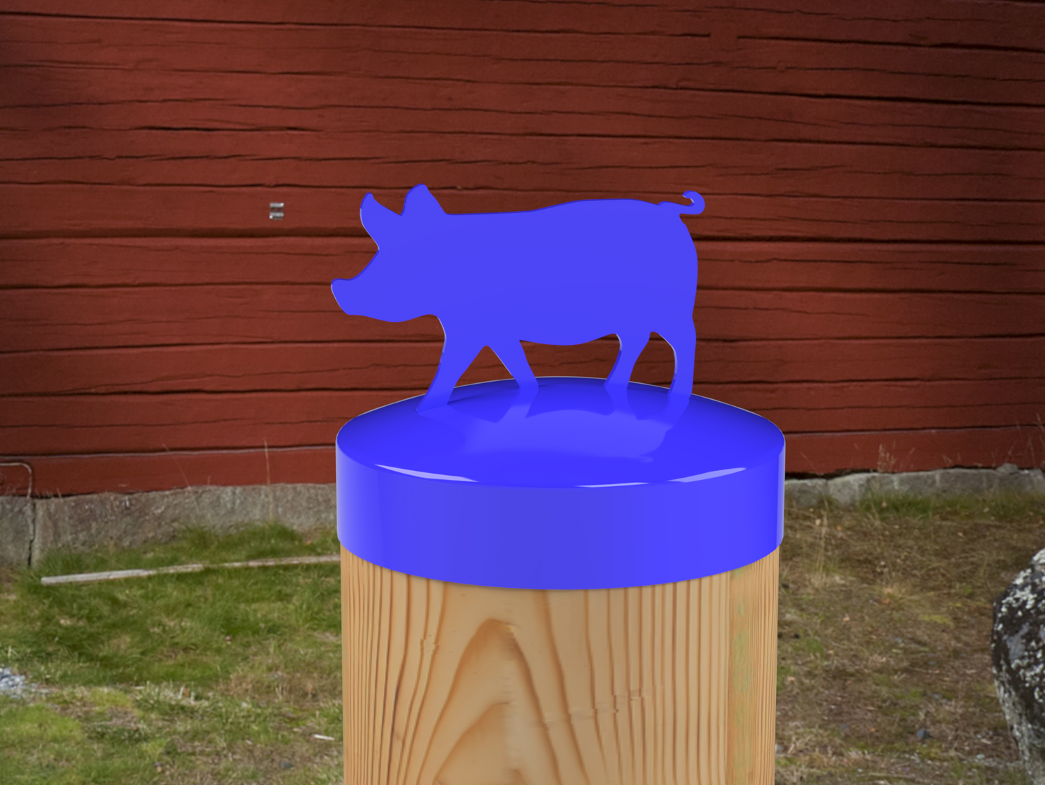 Pig, Round Post Cap (4x4 Round Post Size) - Madison Iron and Wood