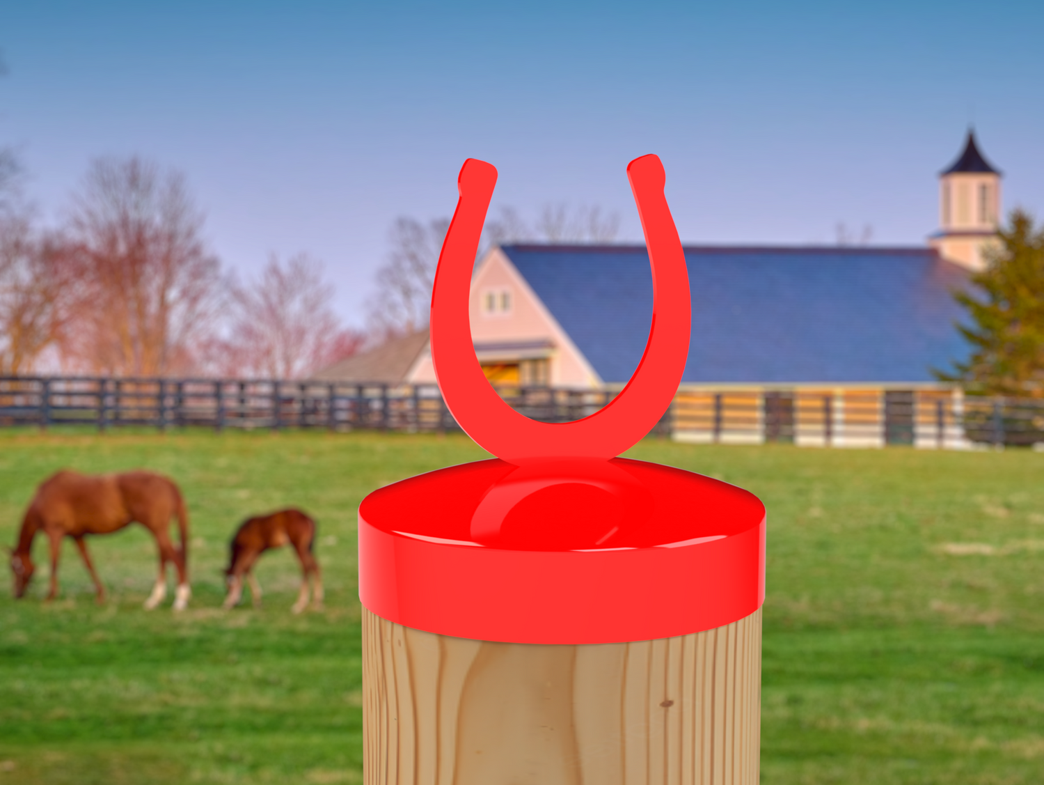 Horseshoe, Round Post Cap (4x4 Round Post Size) - Madison Iron and Wood