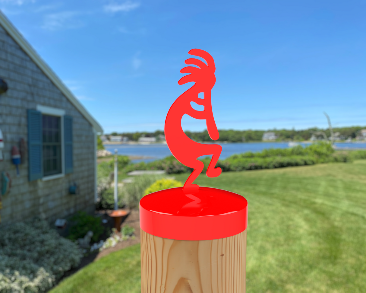 Kokopelli, Round Post Cap (4x4 Round Post Size) - Madison Iron and Wood