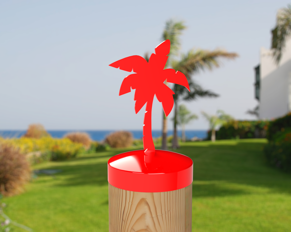 Palm Tree, Round Post Cap (4x4 Round Post Size) - Madison Iron and Wood