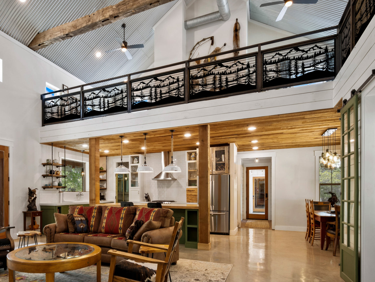 80"x30" - Mountain Landscape Fence/Gate Panel Insert - Madison Iron and Wood