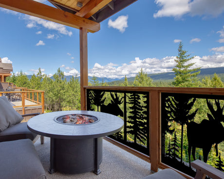 80"x30" - Single Moose Landscape Fence/Gate Panel Insert - Madison Iron and Wood