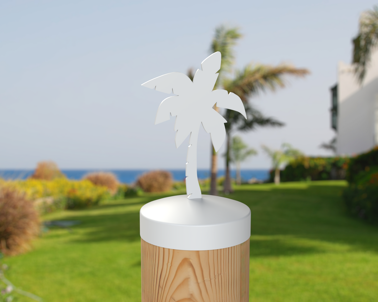 Palm Tree, Round Post Cap (4x4 Round Post Size) - Madison Iron and Wood