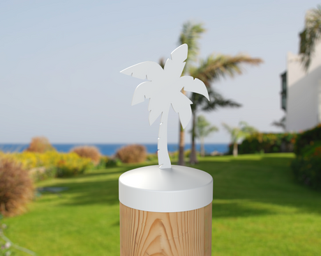 Palm Tree, Round Post Cap (4x4 Round Post Size) - Madison Iron and Wood