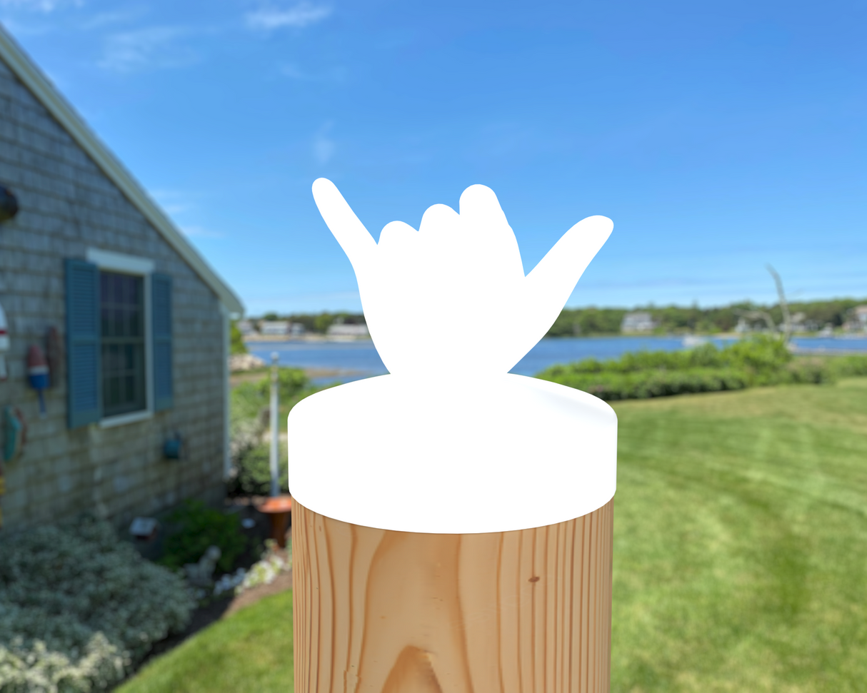 Shaka Hand, Round Post Cap (4x4 Round Post Size) - Madison Iron and Wood