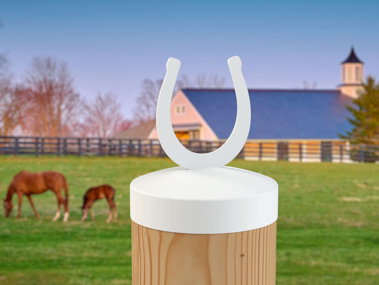 Horseshoe, Round Post Cap (4x4 Round Post Size) - Madison Iron and Wood