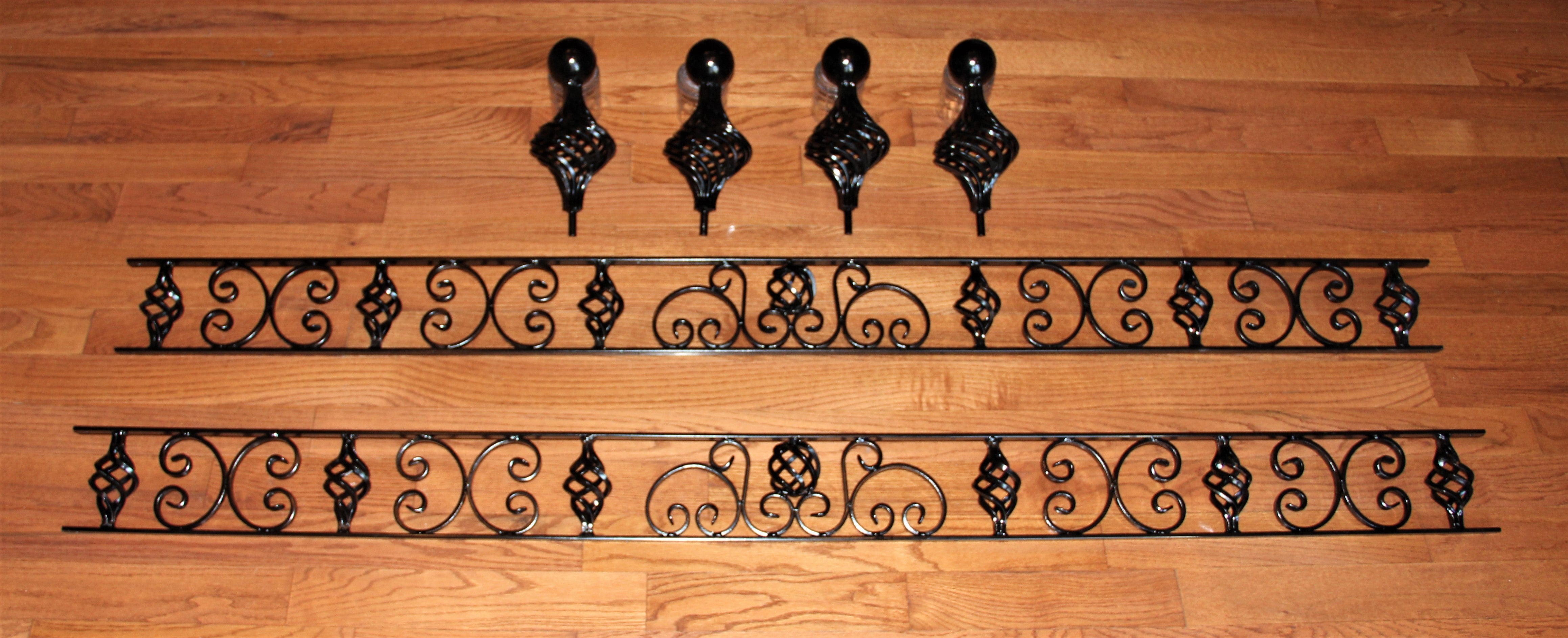 Bed Headboard Insert and Bed Post Knobs Madison Iron and Wood