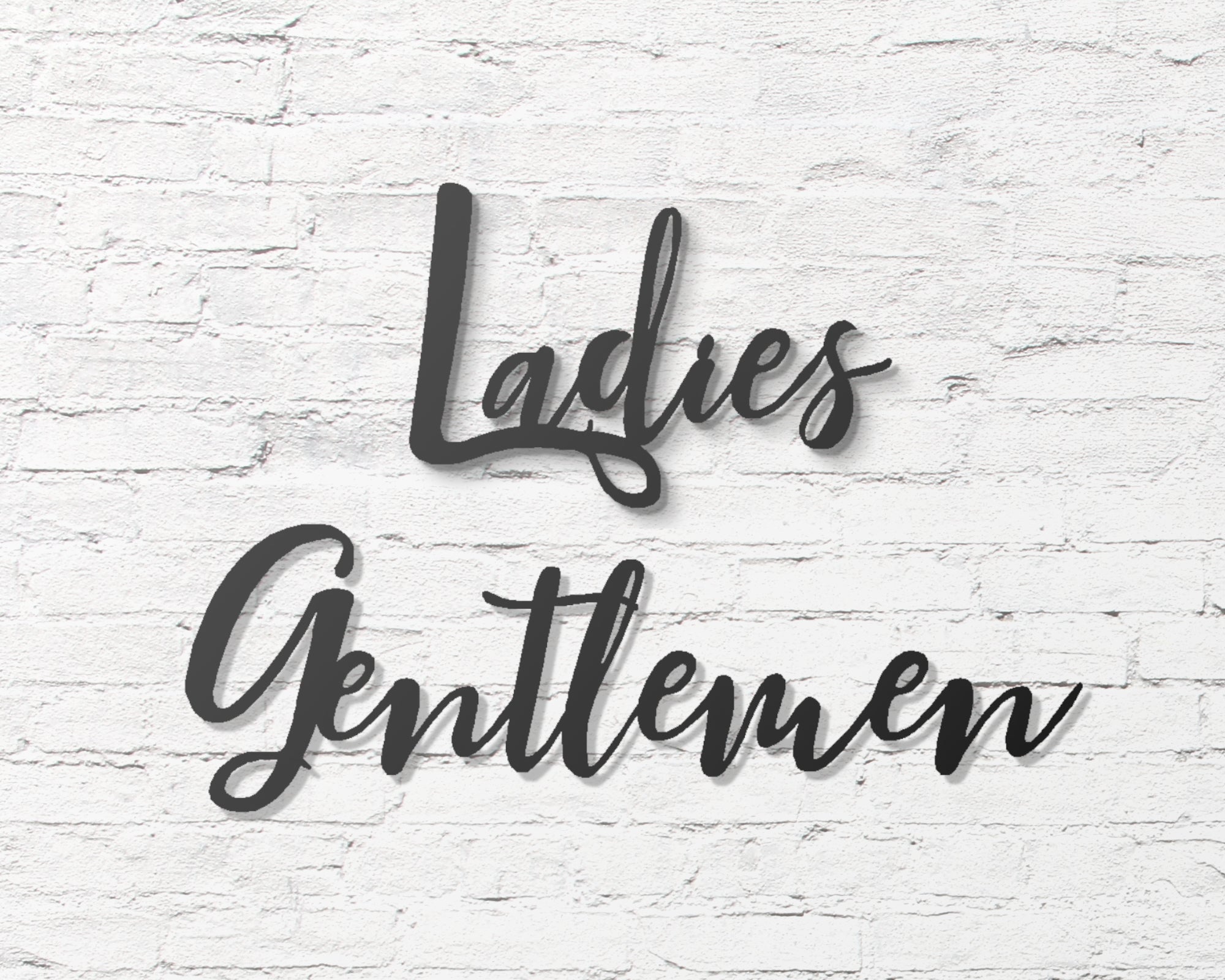 Ladies and Gentlemen Restroom Signs, Bathroom word decor, Restaurant