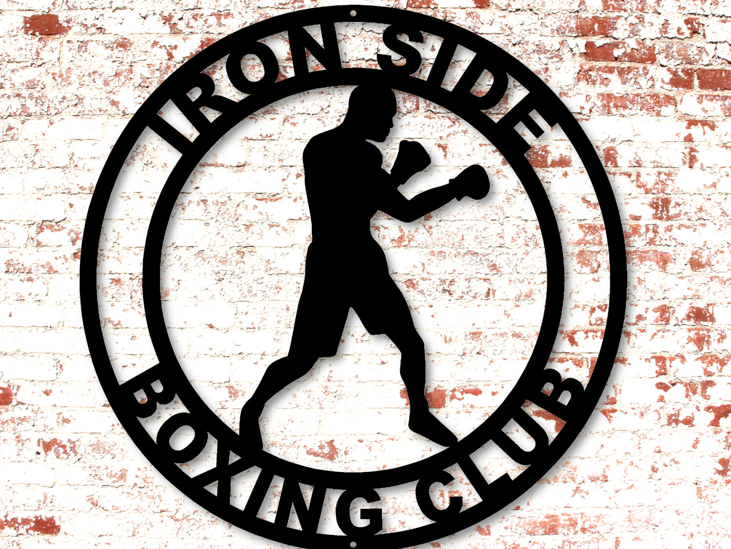Boxing Personalized Metal Sign -  Two Lines - Madison Iron and Wood