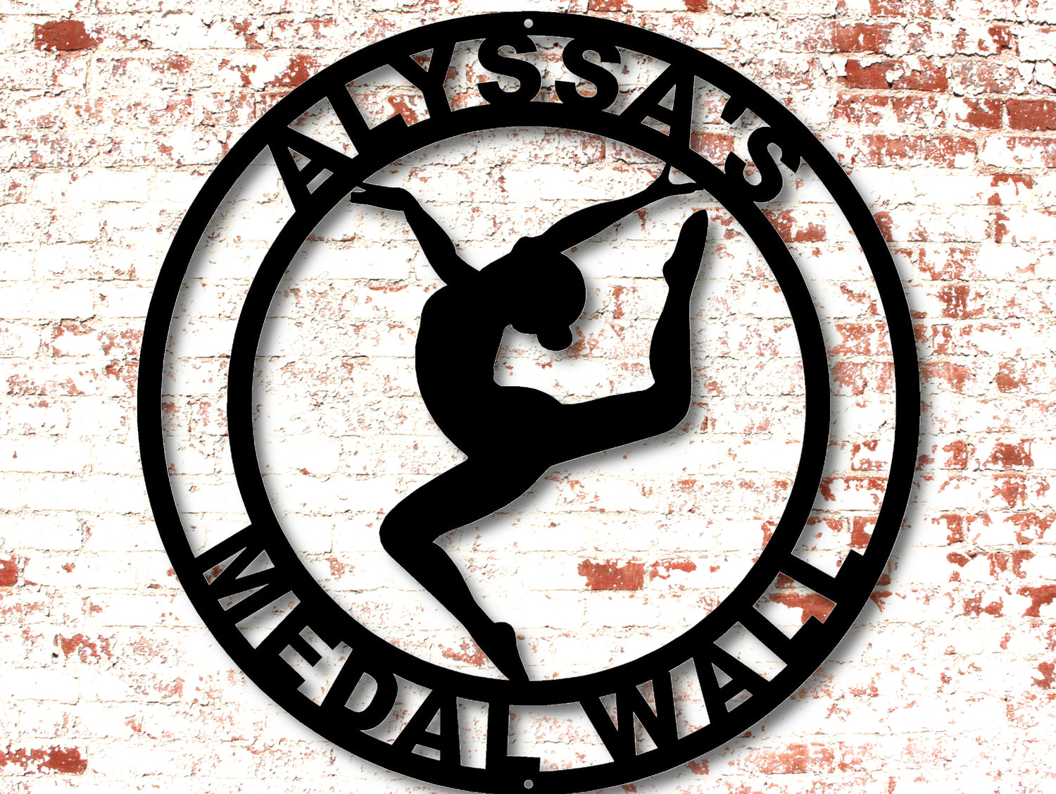 Women's Gymnastics Personalized Metal Sign -  Two Lines - Madison Iron and Wood