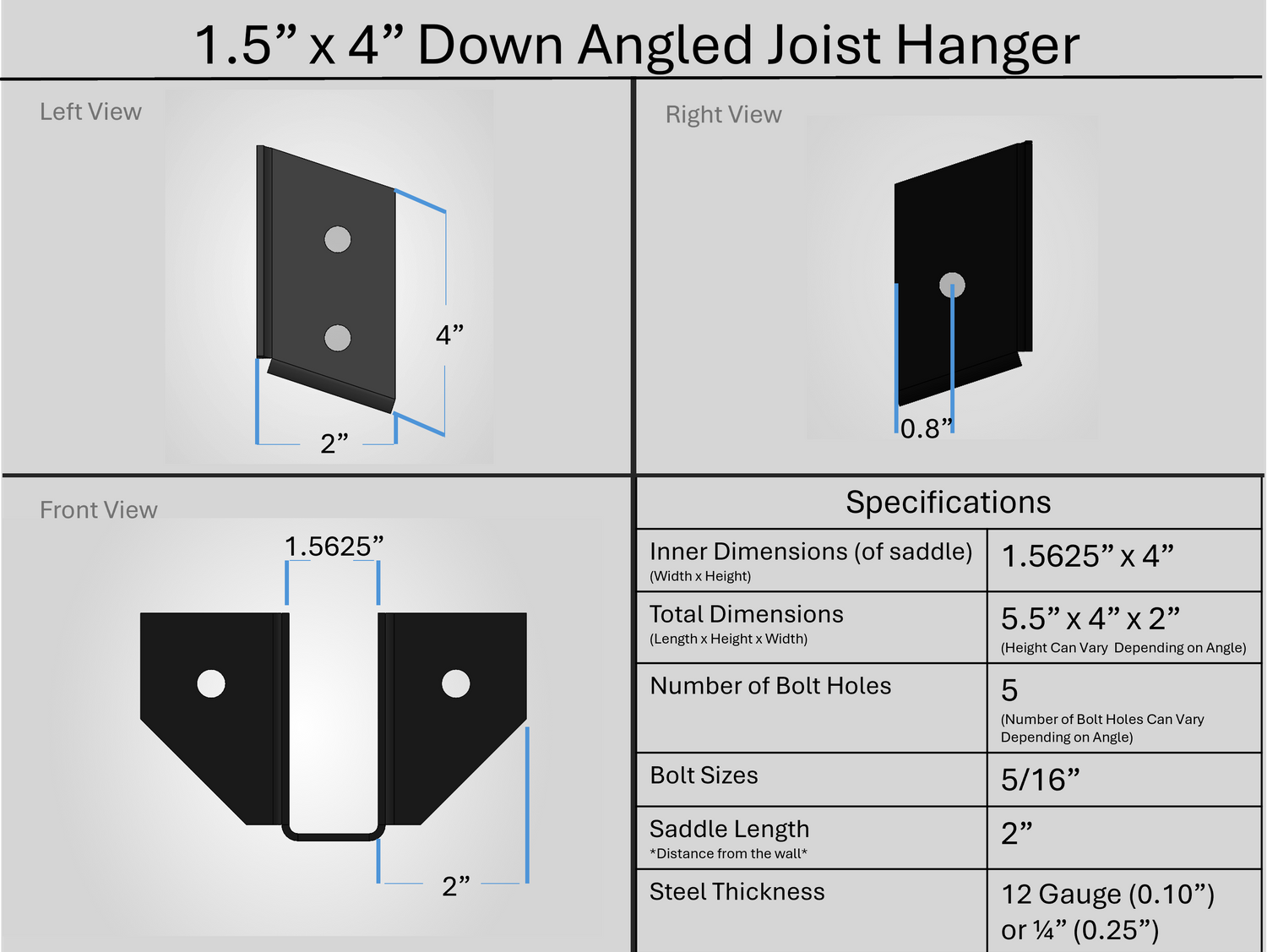 Soporte para colgar vigas de 2"x6"