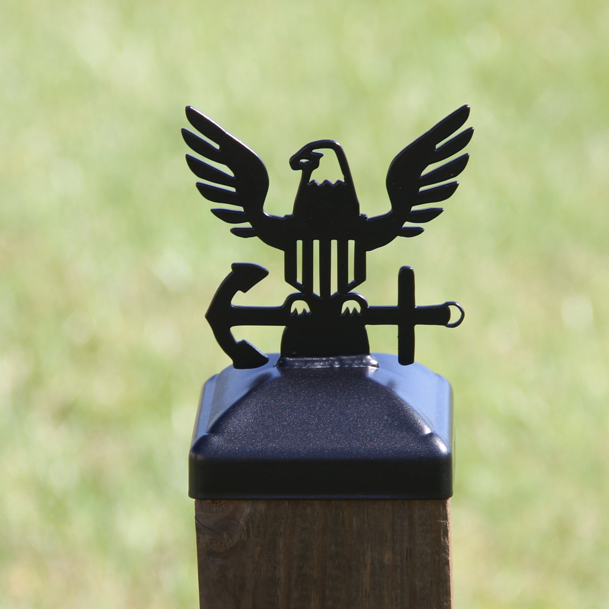Navy Logo Fence Post Cap – Fencing Decor - Madison Iron and Wood