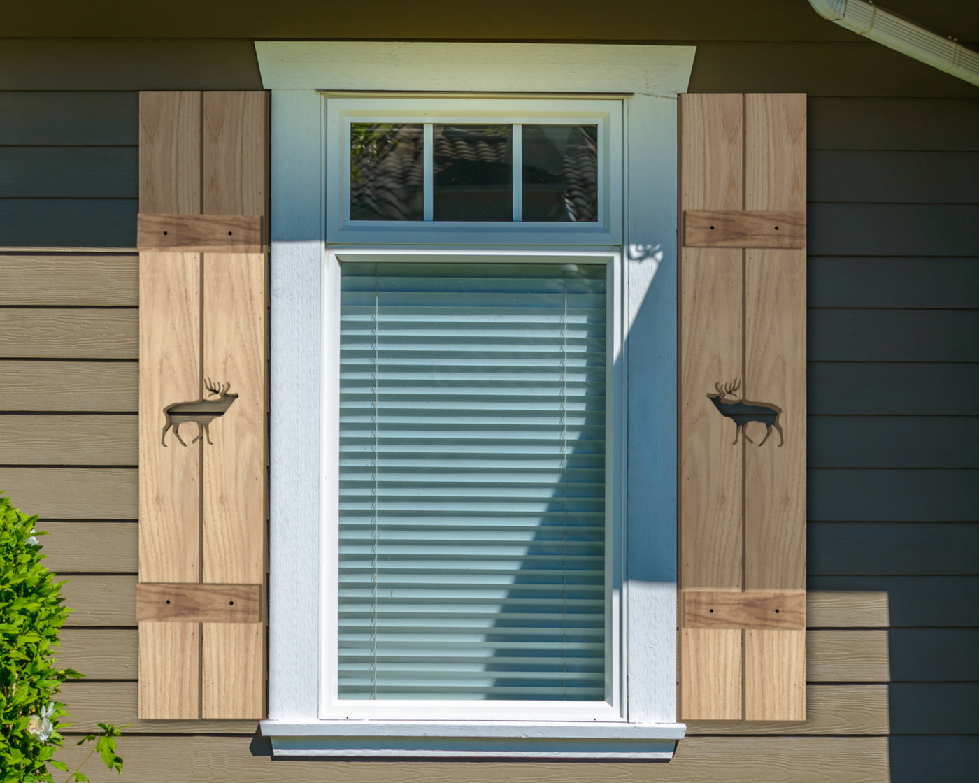 Wooden Window Shutter - Elk Design