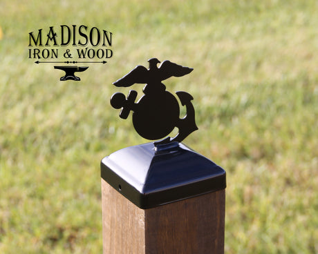 True Size 4x4 Post Caps with Insignia Finial Choice (Military, Medical, Freemason) - Madison Iron and Wood