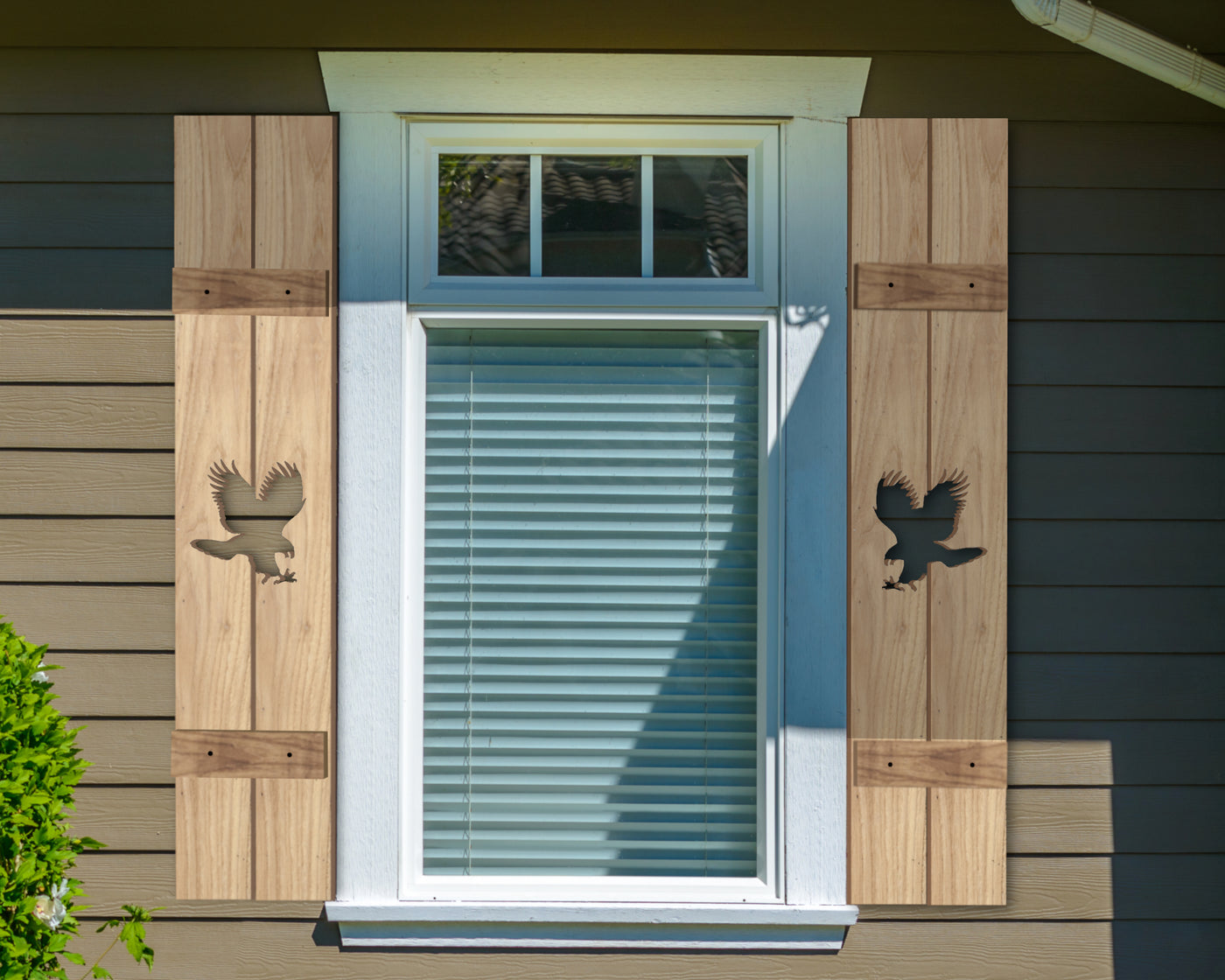 Wooden Window Shutter - Eagle Design