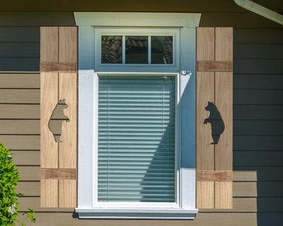 Wooden Window Shutter - Standing Bear Design