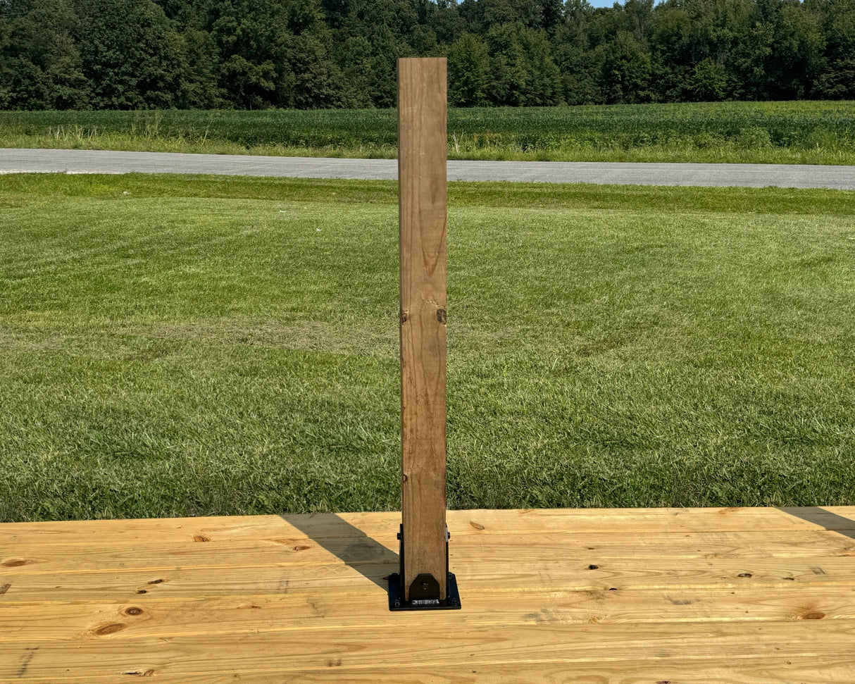 Heavy Duty Post Base Foot Bracket - Madison Iron and Wood