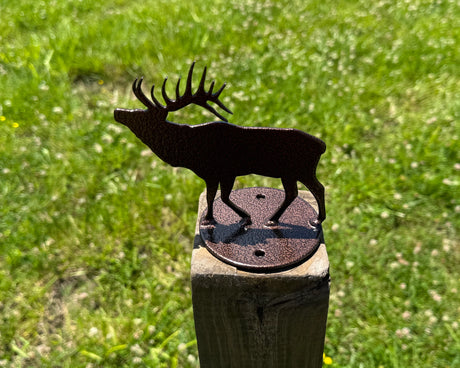 Elk Post Top For Round Wood Fence Post - Madison Iron and Wood